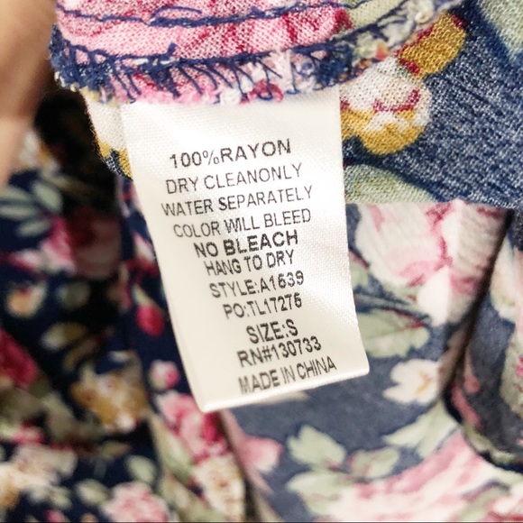 Altar’d State Floral Peasant Dress Flowy Blue S - Picture 6 of 6